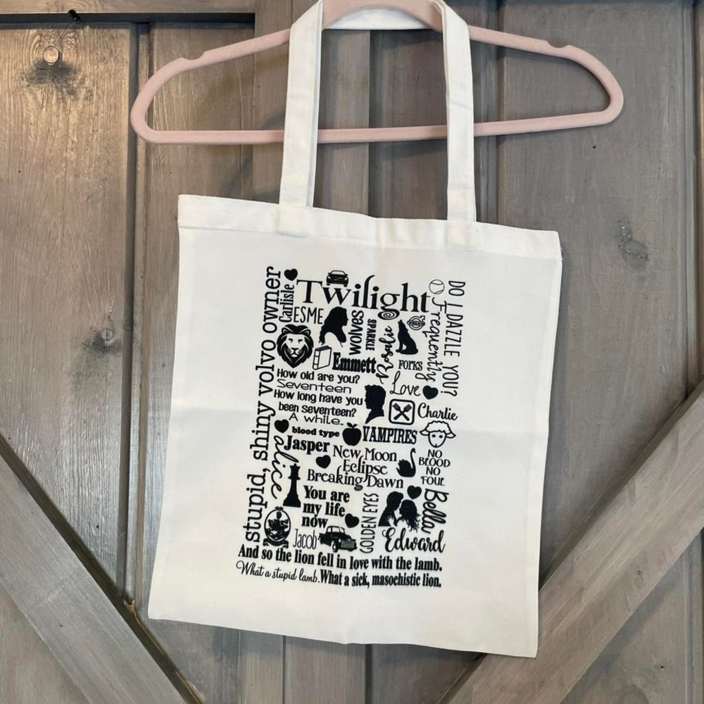 NEW Canvas Twilight‎ Saga Sublimation Print Tote Bag gift vampires wolves